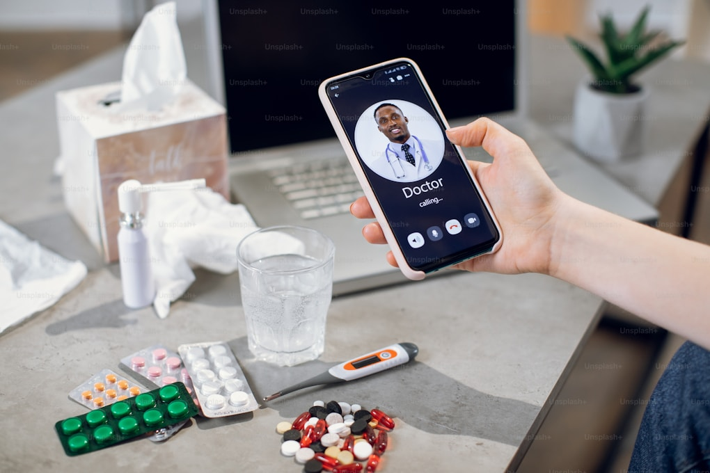 Doctor talking on phone